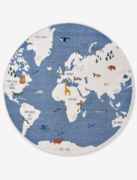 Tapis rond Mappemonde